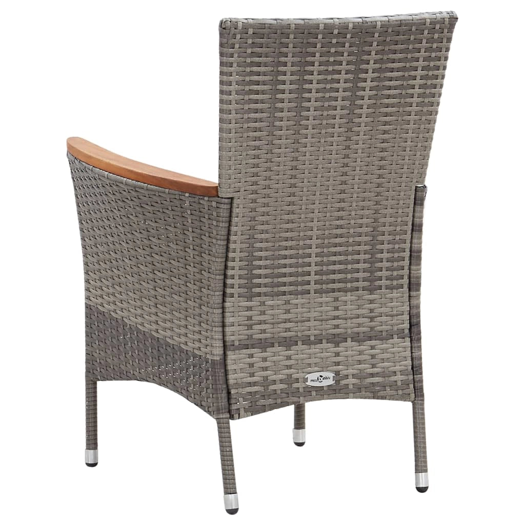 Set di mobili da giardino 9 pz con cuscini in poly rattan grigio 02_0018092