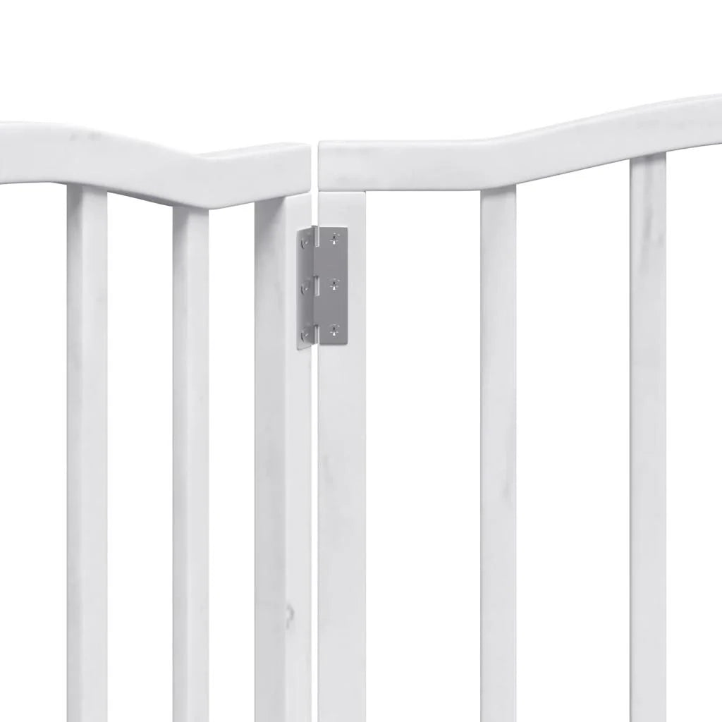 Cancelletto di sicurezza pieghevole a 3 pannelli per cani 150 cm legno di pioppo bianco 02_0023075