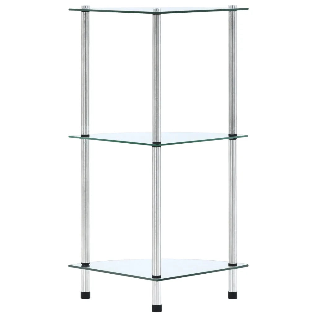 Scaffale a 3 Livelli Trasparente 30x30x67 cm in Vetro Temperato CFW9315656