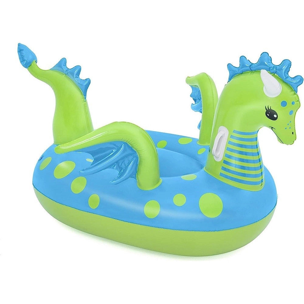 Trade Shop - Cavalcabile Gonfiabile Forma Drago Fantasy Dragon 134x142 Cm Con Maniglie 41476 -