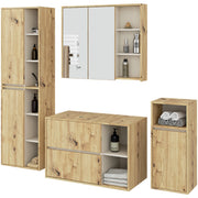 Set di mobili da bagno sospesi VAMI in Rovere Artisan con interno Kashmir con fori per lavabo da appoggio