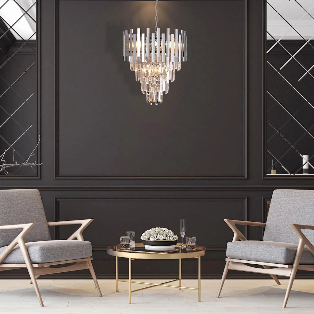 Lampadario cristallo cromato ASPEN ML5997 9xE14 dimmer Milagro