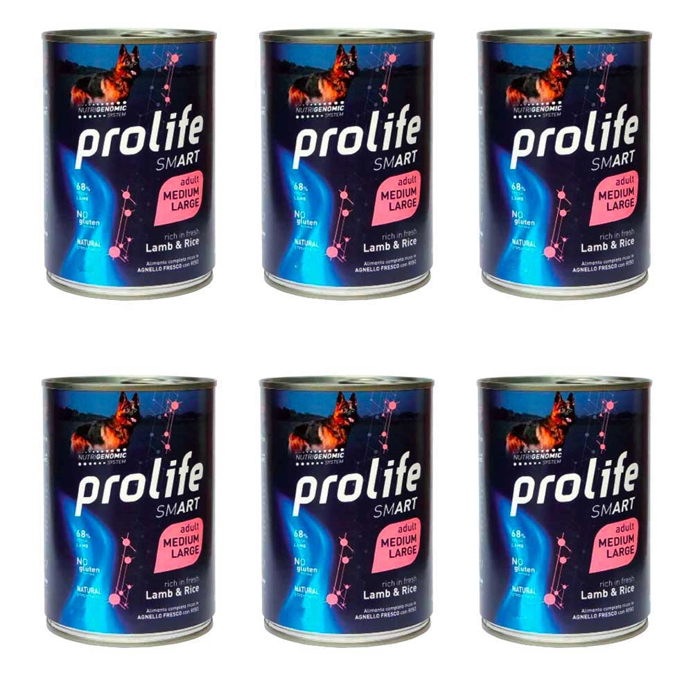 Prolife Smart Lamb & Rice Adult Medium/Large Umido Cane 6x800 g
