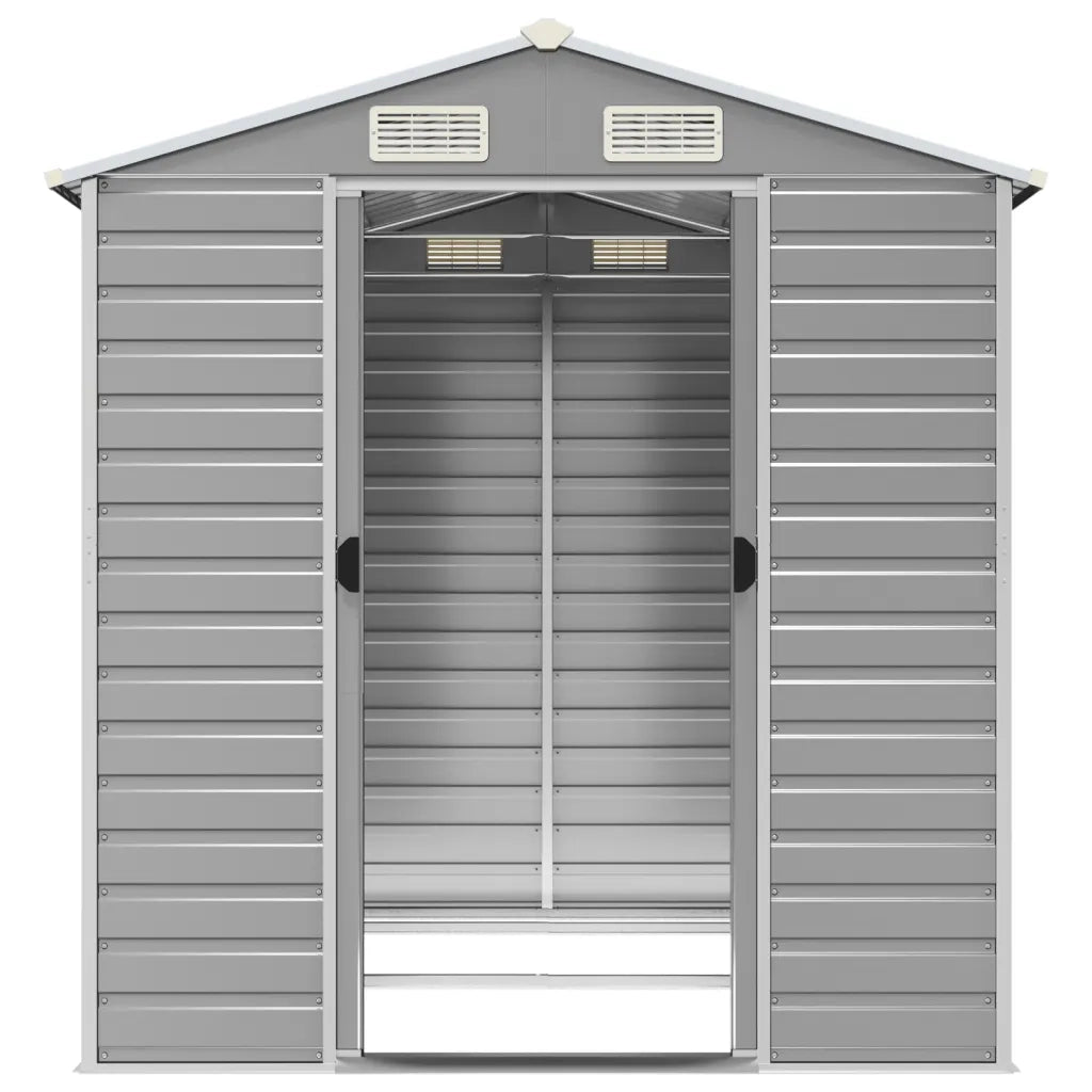Capanno da Giardino Grigio Chiaro 191x215x198cm Acciaio Zincato