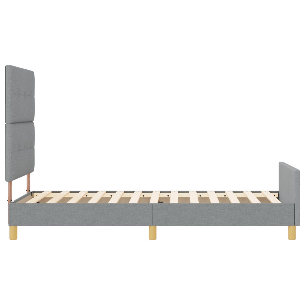 Struttura del letto in tessuto grigio chiaro 80x200 cm