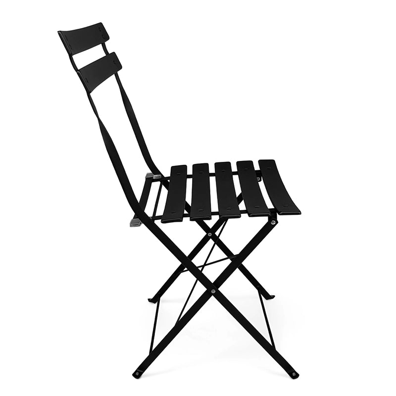Sedia pieghevole da giardino in metallo nero, sedia richiudibile - Amalfi (2 pz.) - SP10AM