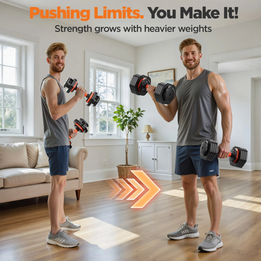 Set di manubri regolabili 2 pezzi 50LB ¨C zephmum ¨C manubri palestra casa fitness antiscivolo