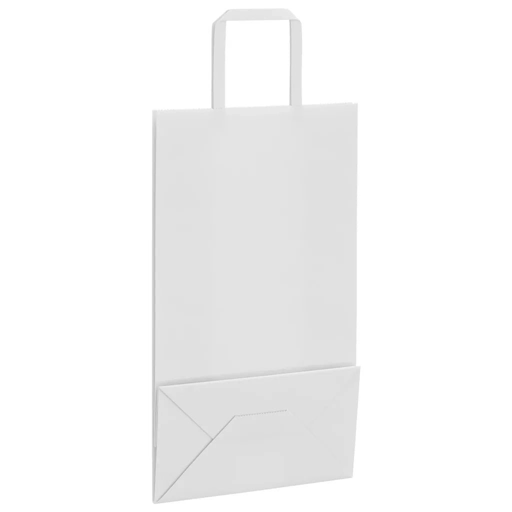 Sacchetti di Carta 250 pz con Manici Bianchi 21x11x36 cm