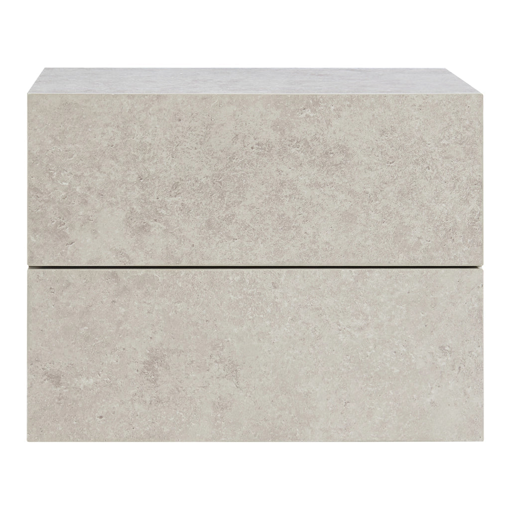 Comodino da Parete Ampfing con 2 Cassetti 40x29x30 cm Effetto Cemento Chiaro [en.casa]