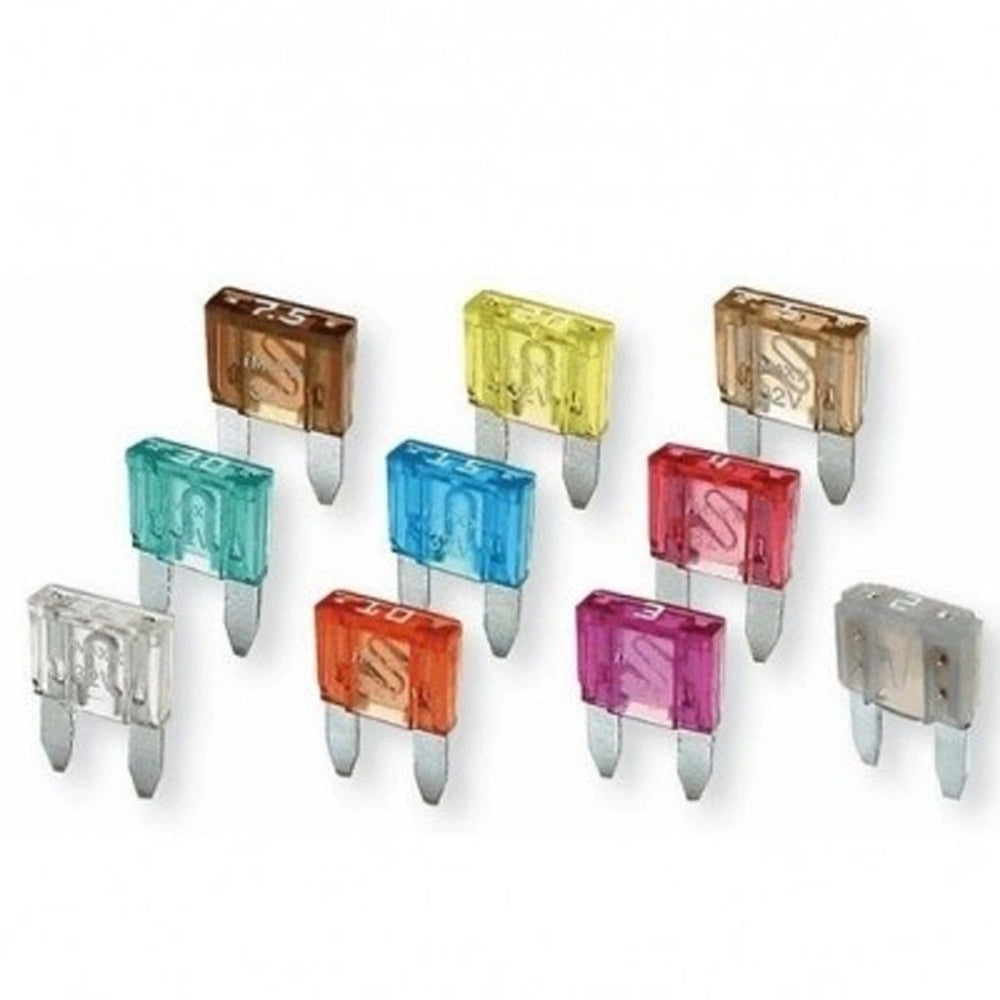 Trade Shop - Set 10 Fusibili Lamellari Clip Coccodrillo Auto Barca Camper Camion 6-24 Volt -