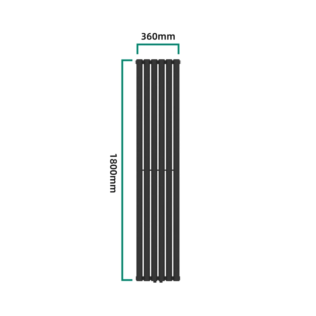 Radiatore a pannello piatto 707 watt acciaio 180 x 36 cm nero 03_0010463