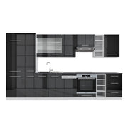 Cucina componibile Fame-Line Antracite lucido/Bianco 355 cm, PL Antracite Vicco