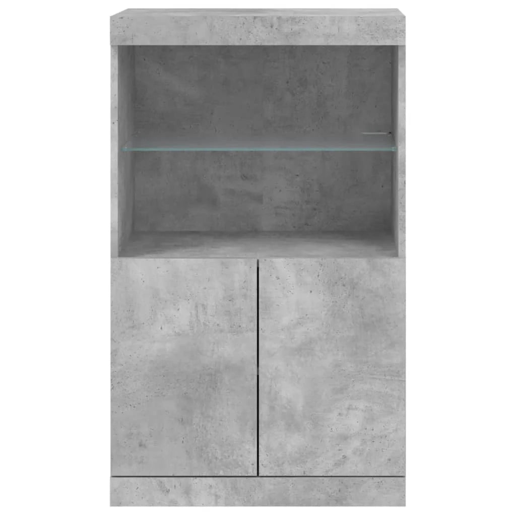 Buffet credenza cassettiera mobiletto mobile contenitore organizer per cucina soggiorno salotto con luci LED 60,5 x 37 x 100 cm grigio 02_0030001