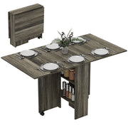 Tavolo a Ribalta per 6 Persone con Ripiani ¨C Minimal ¨C Legno Grigio 140x75x74 cm