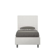 Letto singolo senza rete imbottito 90x200 similpelle bianco Sunny