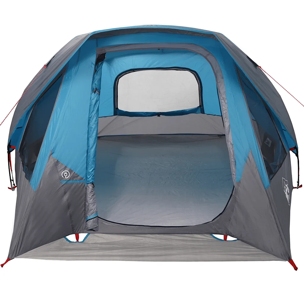 Tenda da Campeggio a Cabina per 4 Persone-Tenda per Escursionismo Blu Impermeabile 735171