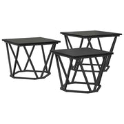 3 pz Tavolino da salotto | Tavolino da caff¨¨ | Tavolino da Soggiorno Rovere Nero