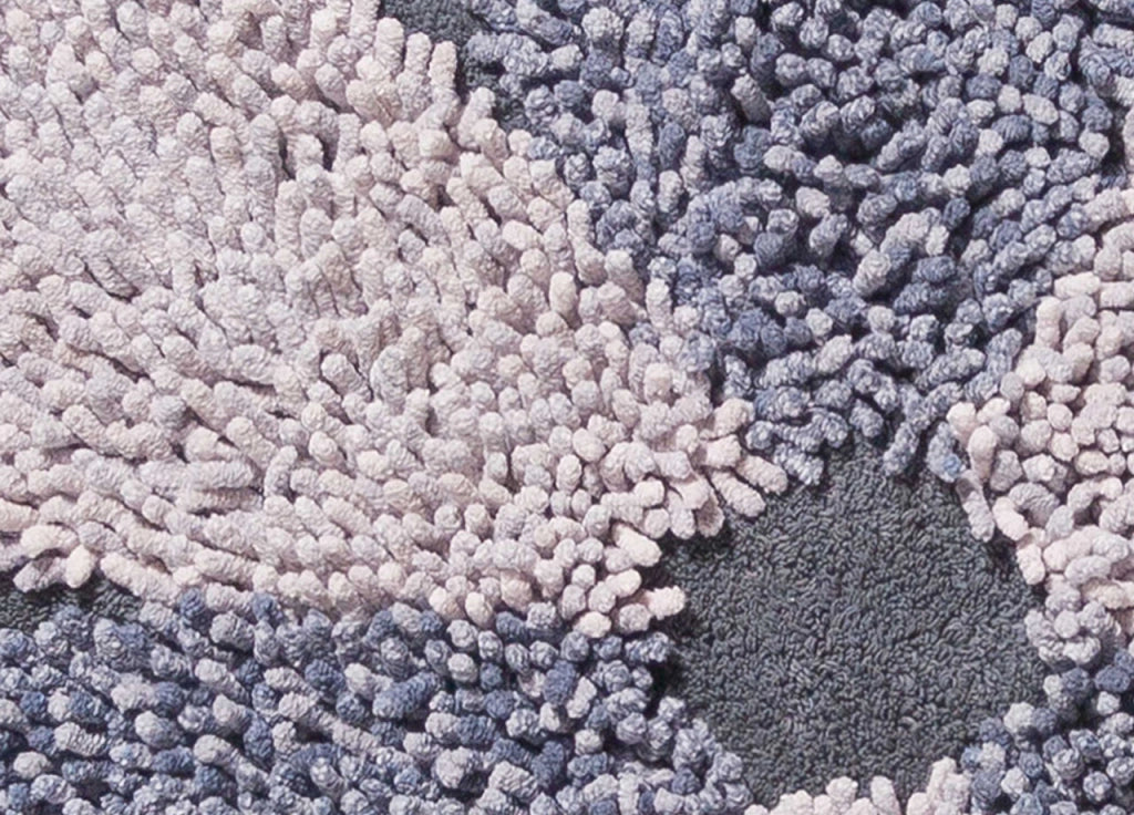 Tappeto A Fiore Casa Bagno Cotone Spugna Morbida Antiscivolo Flower Grigio