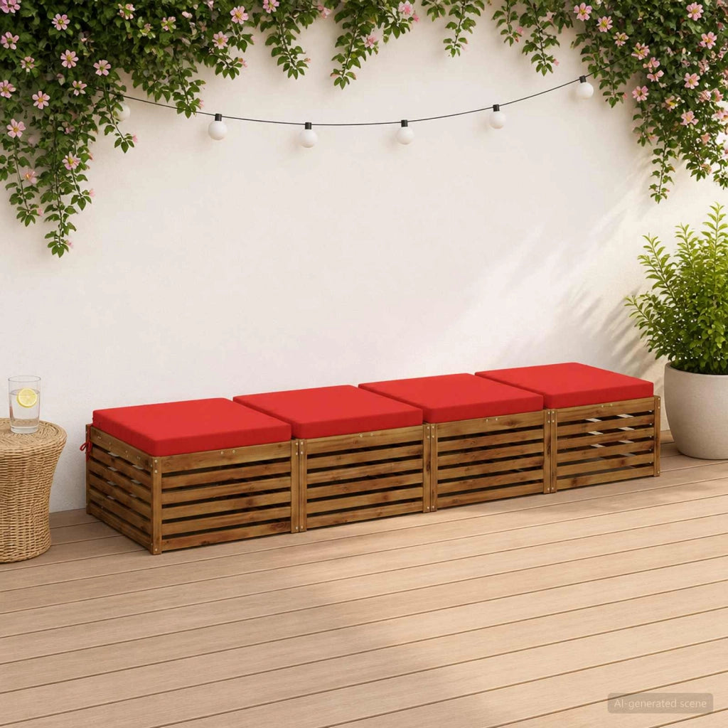 Cuscini per Sedia in 4 Pezzi SOEST 4 pz 100% Poliestere Rosso 945100