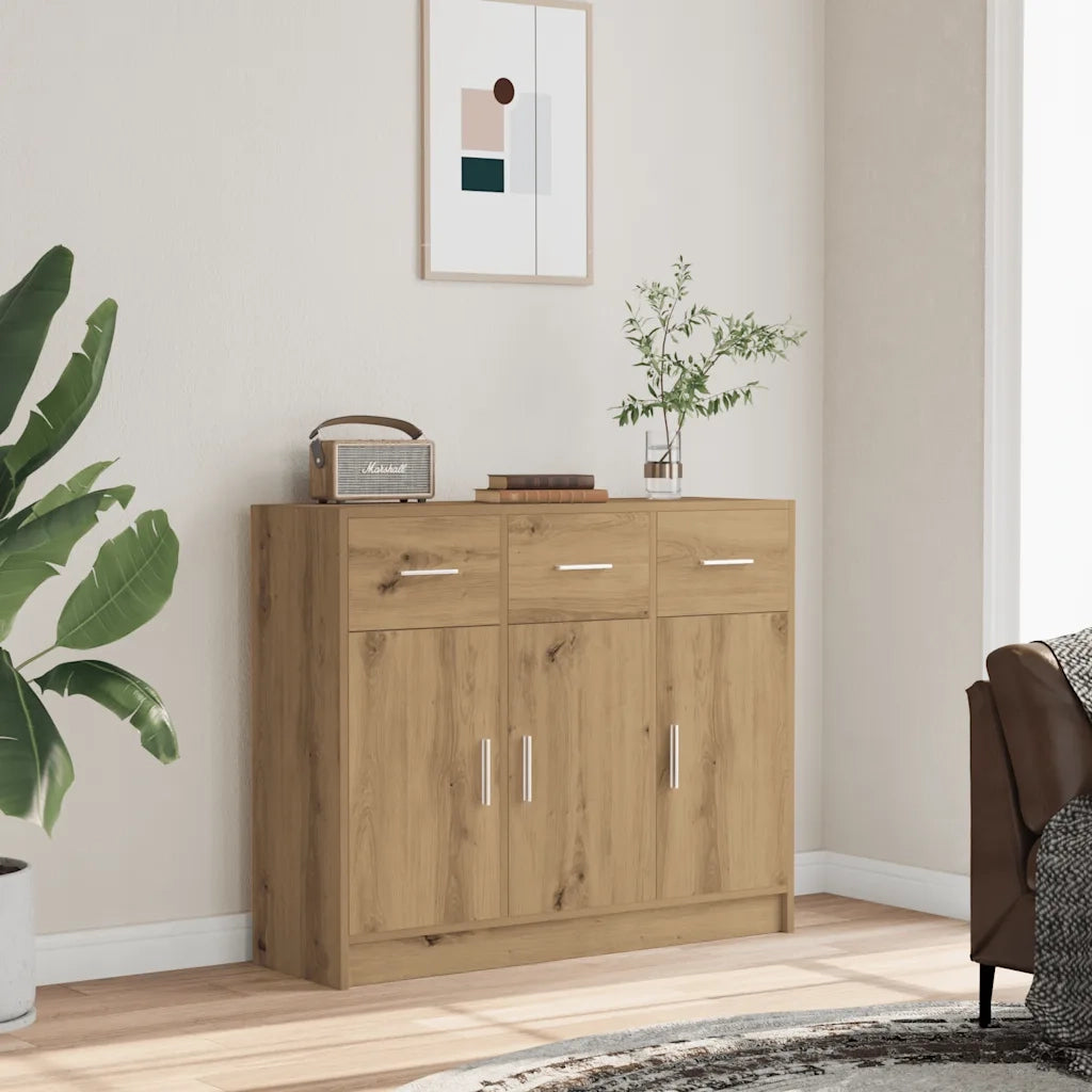 Credenza Rovere Artigianale 91x28x75 cm in Legno Multistrato 855895
