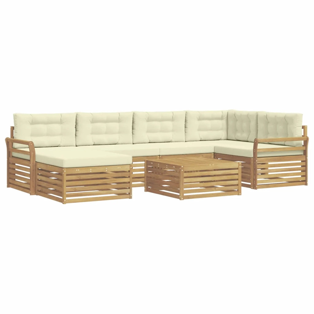 Set di divani da esterno con cuscino 7 pcs Bianco e Crema 3390805