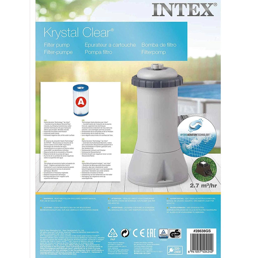 Intex POMPA A FILTRO PER PISCINA  portata 1.250 lt/h
