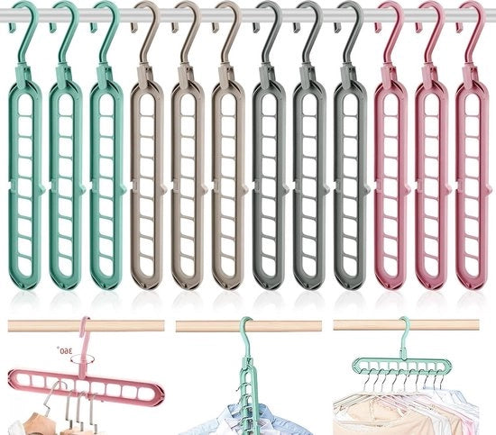 12 Hangers per Spazio 9 in 1 - 360 Gradi Girevoli