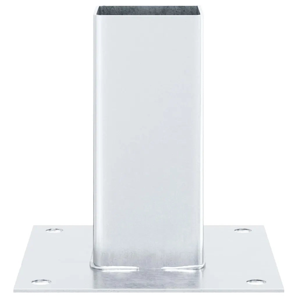vidaXL Basi per Pali Quadrate 4 pz Argento 61x61 mm in Acciaio Zincato