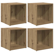 Set mobile TV 4 pz | Armadietto TV | Mobile Porta TV Rovere artigianale 37 x 35 x 37,5 cm