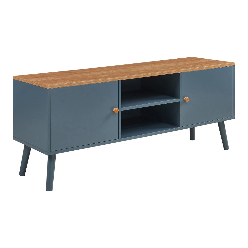 Mobile Porta TV Reyljand con 2 Ante 120x35x50 cm - Grigio / Effetto Rovere [en.casa]