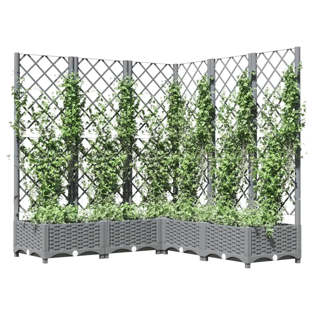 Fioriera Giardino e Graticcio Grigio Chiaro 120x120x121,5cm PP 153277