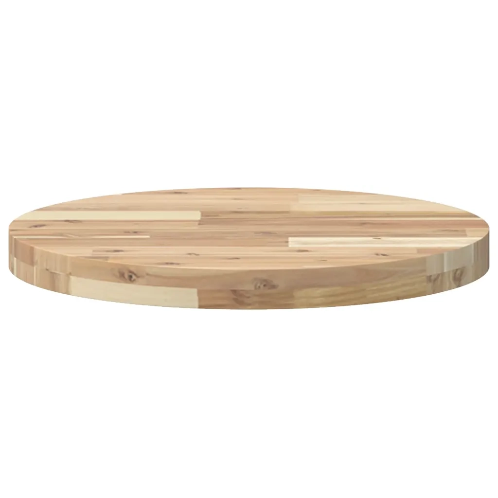 Piano Tavolo Rotondo Ø50x4 cm in Legno Massello di Acacia 4008689