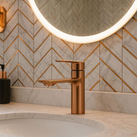 Rubinetto Da Lavabo Rea Storm Copper Brush Low