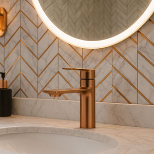 Rubinetto Da Lavabo Rea Storm Copper Brush Low