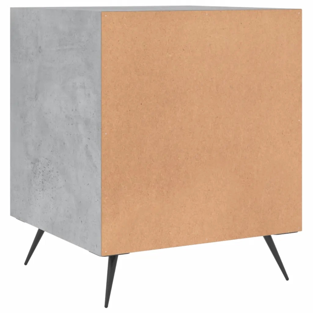 Set di 2 Comodini | Armadio da Notte | Mobiletto da notte Grigio Cemento 40x40x50 cm in Legno Multistrato