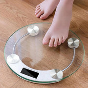 Peso Digitale con Tecnologia a Passi e Sensori di Vetro Resistenti - Display LCD fino a 180 kg - Peso Digitale Transparente