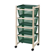 CARRELLO SALVASPAZIO 4 CESTI 36X30X82CM NATURALE- NEW MOTTINOX- 1,0 pz