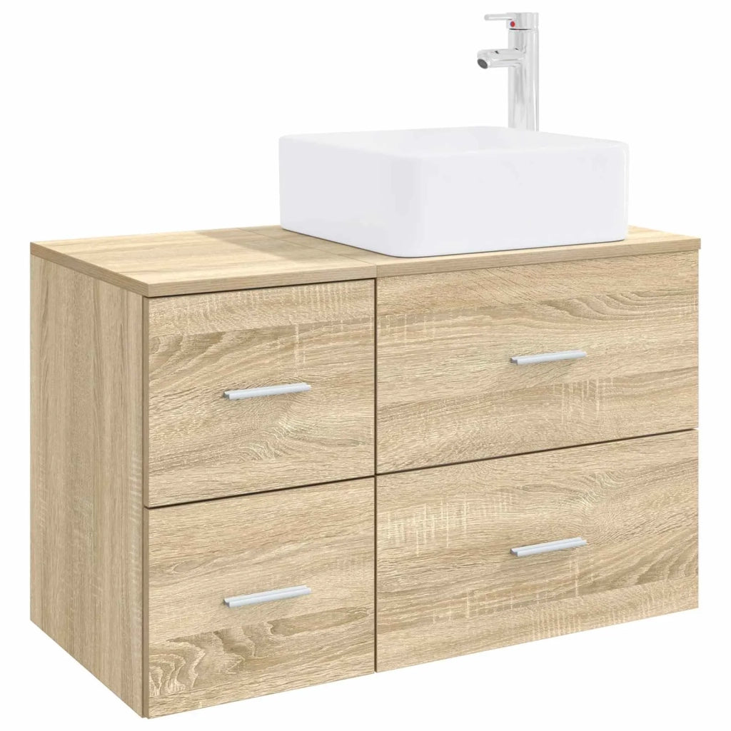 Set di mobili per il bagno 2 pz Rovere Sonoma 3403978