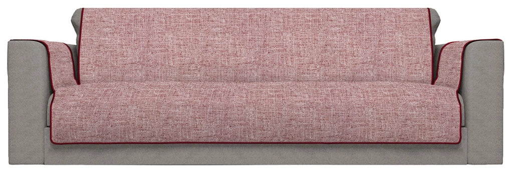 Copridivano con Copri Braccioli Seduta 60 cm in Poliestere Bordeaux