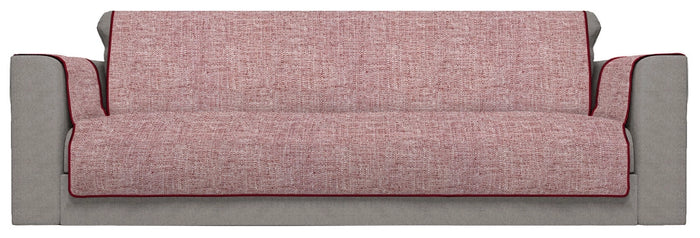 Copridivano con Copri Braccioli Seduta 60 cm in Poliestere Bordeaux