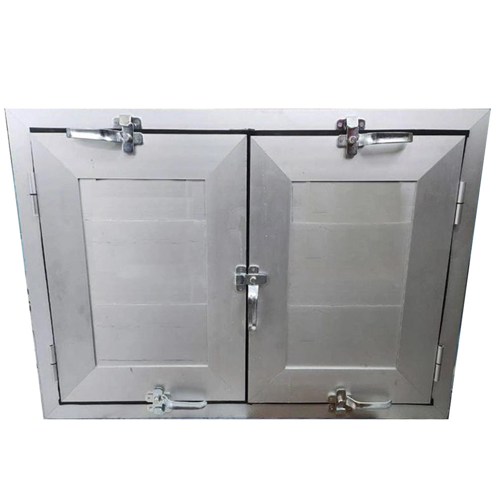Finestra antiallagamento su misura anta doppia altezza da 60 a 140 cm larghezza da 160 a 180 cm colore alluminio