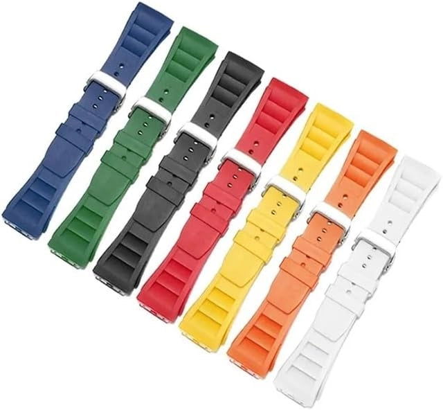 Canda di guardia in gomma da 25 mm-20 mm adatto per Richard Mille RM011 Serie Bracciale Vicchia Standing Cingcio d'oro