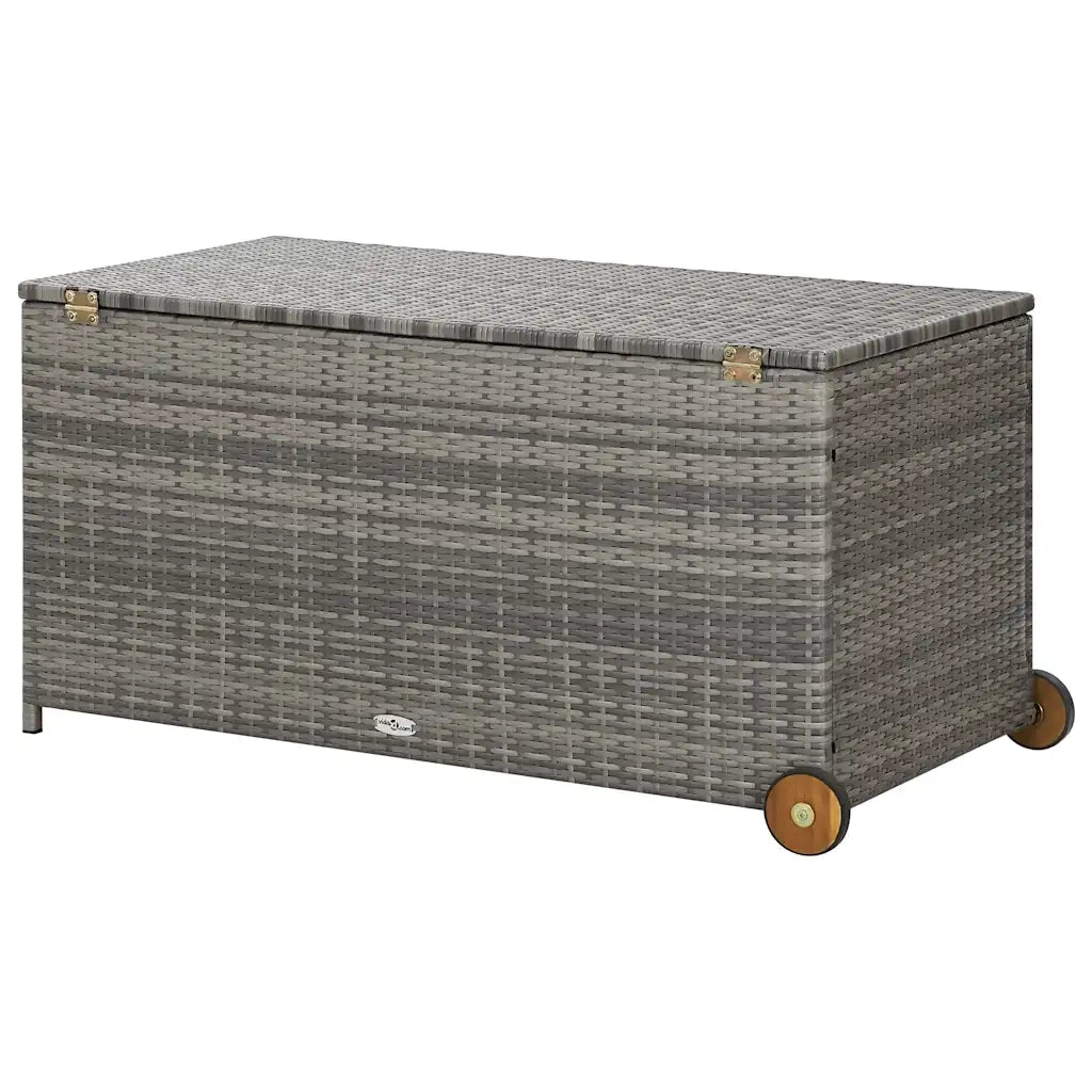 Contenitore da Giardino Grigio Chiaro 120x65x61 cm Polyrattan 310090