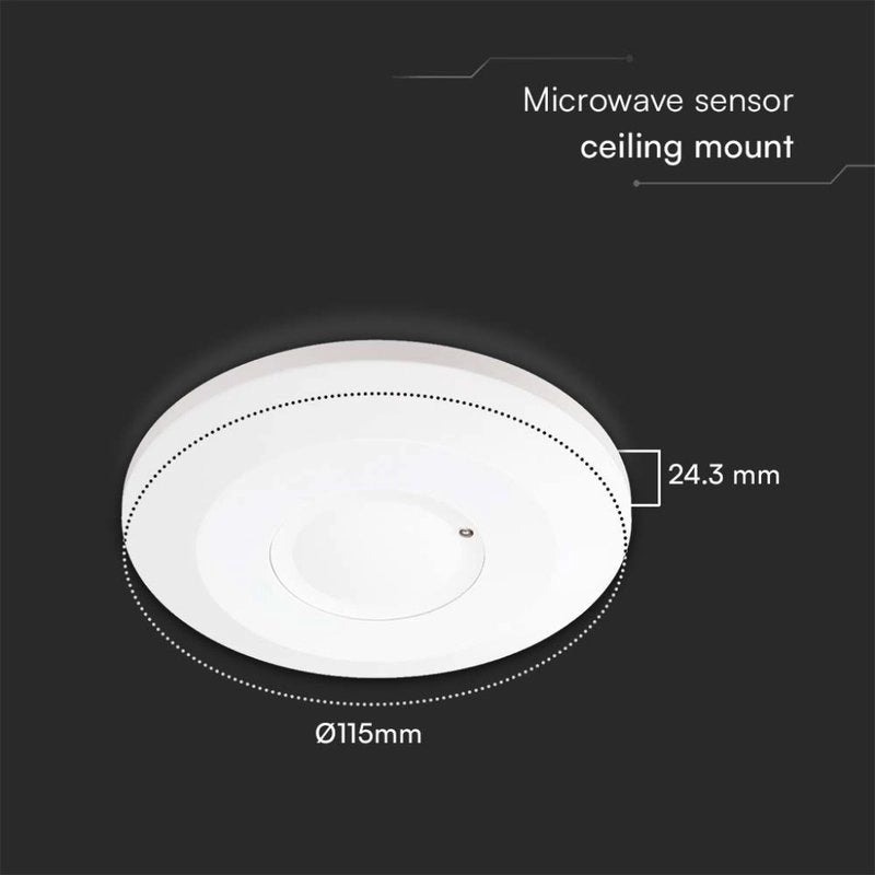 Sensore di Movimento a Microonde 1000W Rilevamento a 360° Montaggio a Plafone SKU-23163
