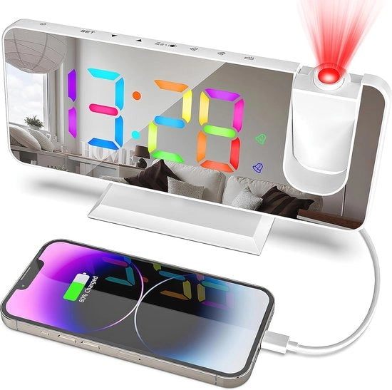 Proiettore di progettazione digitale con grande display a LED e caricabatteria USB