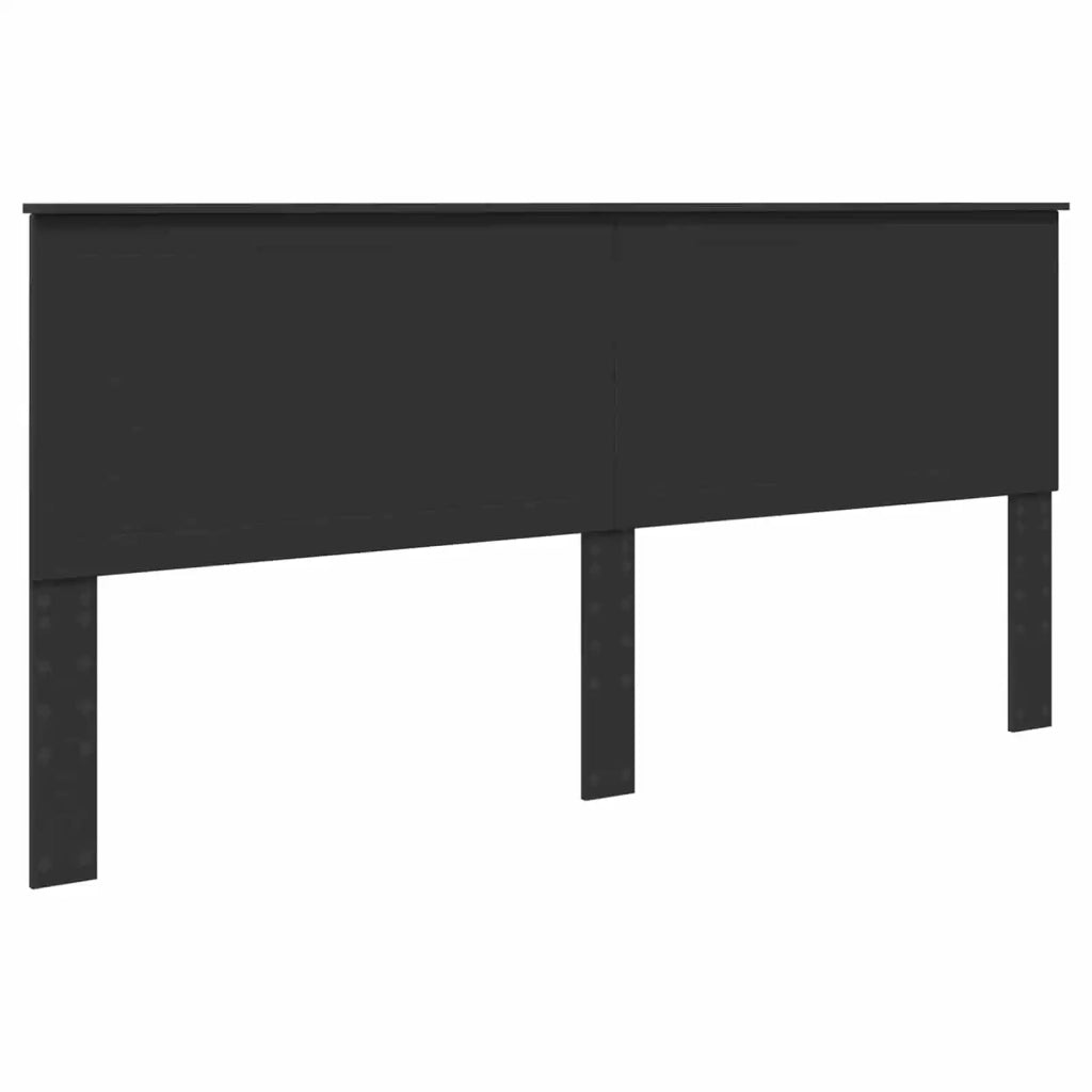 Struttura del letto-Giroletto Nero 200 x 200 cm Pino massello 315765