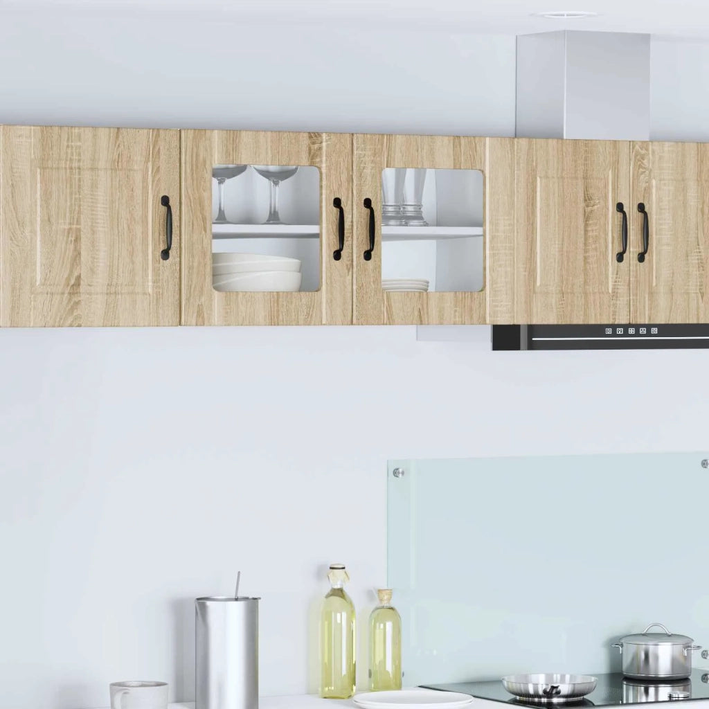 Pensile da cucina | Mobile in vetro da parete PORTO Rovere Sonoma 80 x 31 x 40 cm