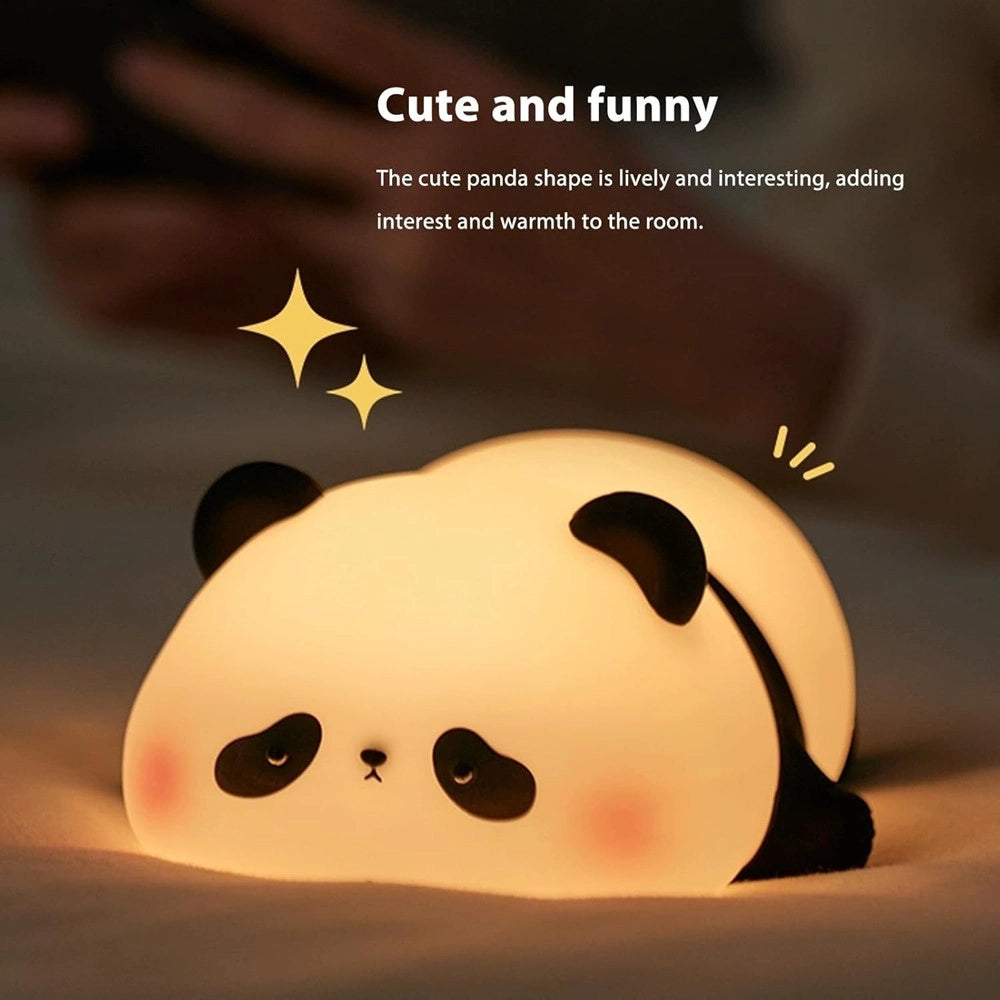 Trade Shop - Luce Notturna Forma Panda Lampada A Led In Silicone Dimmerabile Ricaricabile Usb -