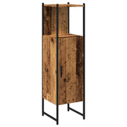 Mobiletto da bagno salvaspazio di design 33 x 33 x 120 cm ampio spazio contenitivo finitura in legno di recupero 02_0051184