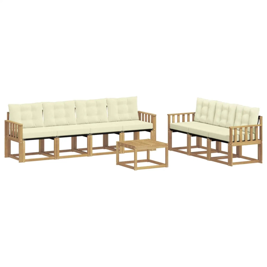 Set di divani da esterno 8 pz Bianco e Crema 3389280